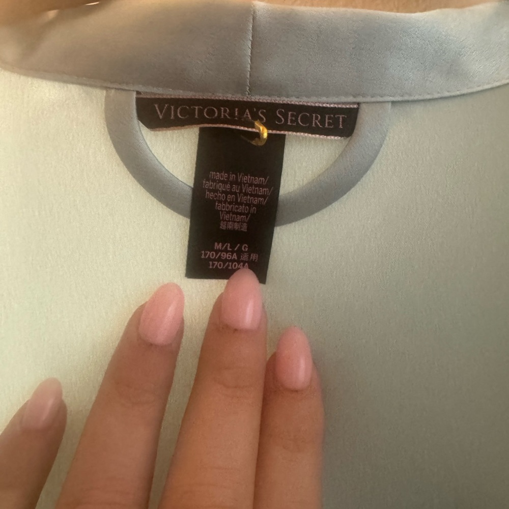Victoria's Secret Blue Satin & Lace Robe - M/L “something blue” - Picture 3 of 4